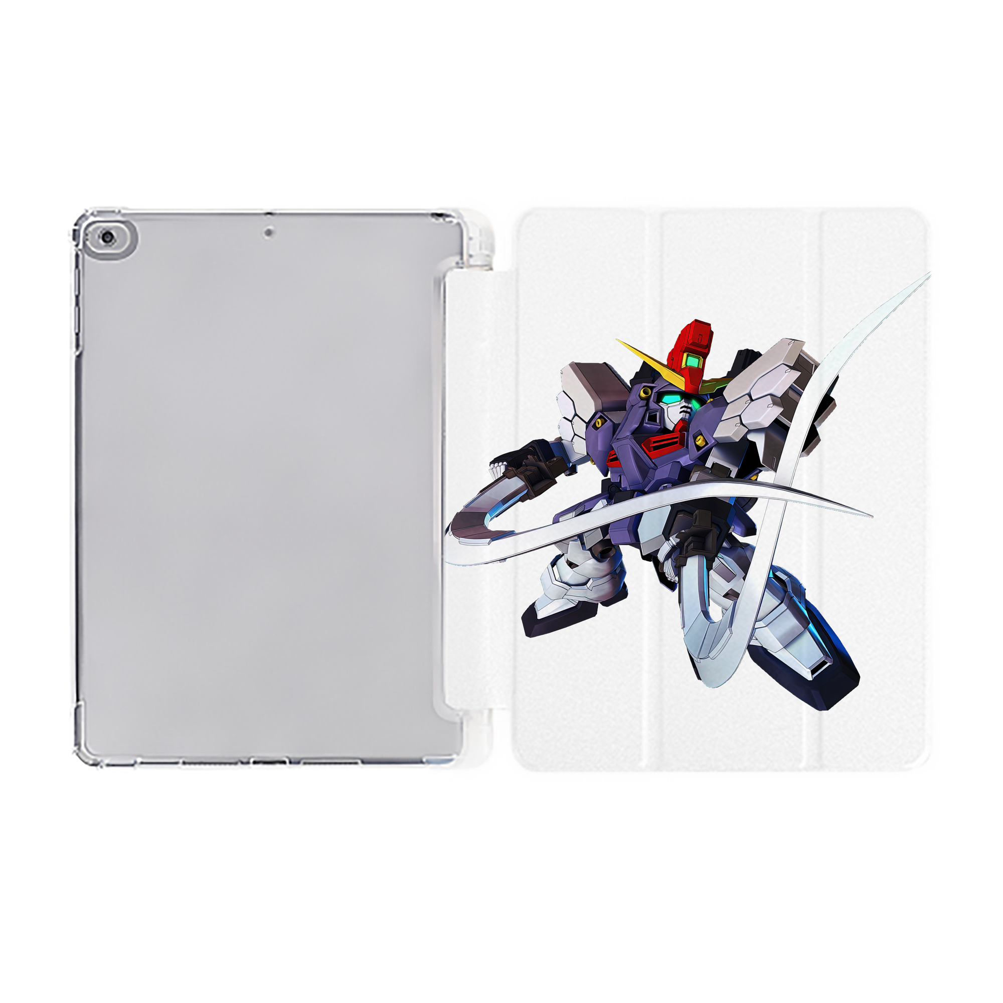 （画像用） 機動戦士ガンダム Mobile Suit Gundam IPad ケース ペン収納付き 三つ折りスタンド PUレザー×シリコン 対応機種9.5/10.5/10.9インチ